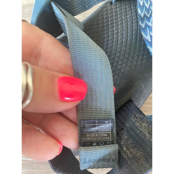 Chaco Z Cloud Classic Trine Blue Strappy Hiking Sandals Size 9 - Picture 7 of 8